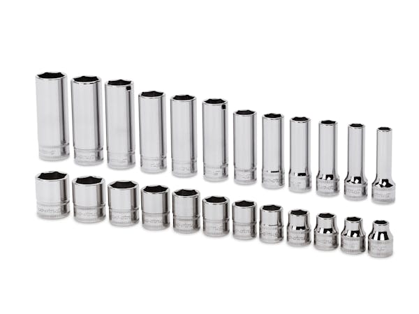 24 pc 3/8" Drive 6-Point Metric Flank Drive® Shallow/Deep Combination Socket Set