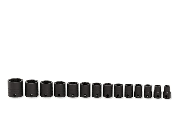 14 pc 3/8" Drive 6-Point Metric Flank Drive® Shallow Impact Socket Set (8-19, 21 and 24 mm)