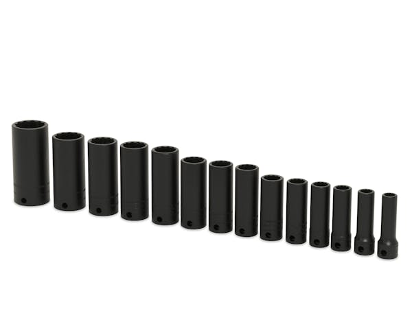 14 pc 3/8" Drive 12-Point Metric Flank Drive® Deep Impact Socket Set (8-19, 21 and 24 mm)