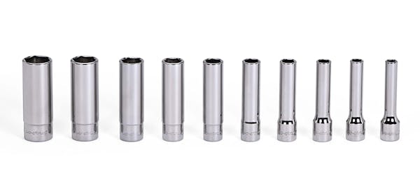 10 pc 1/4" Drive 6-Point SAE Flank Drive® Deep Socket Set (3/16–9/16")