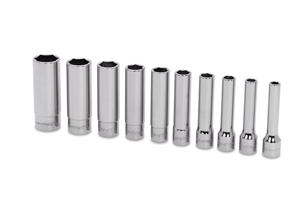 10 pc 1/4" Drive 6-Point SAE Flank Drive® Deep Socket Set (3/16–9/16")