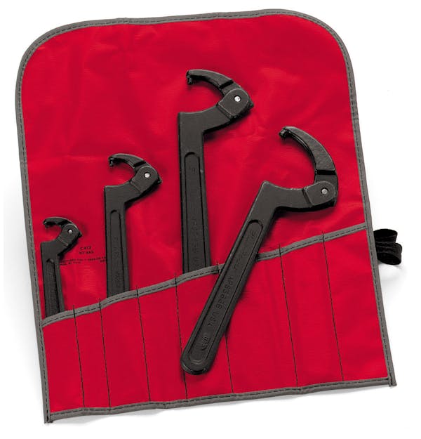4 pc Adjustable Pin Spanner Wrench Set (3/4-6-1/4")