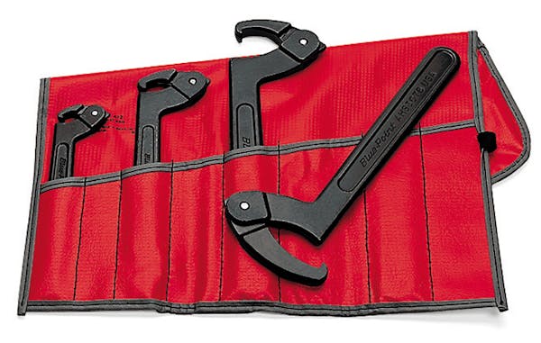 4 pc Adjustable Hook Spanner Wrench Set (3/4-6-1/2")