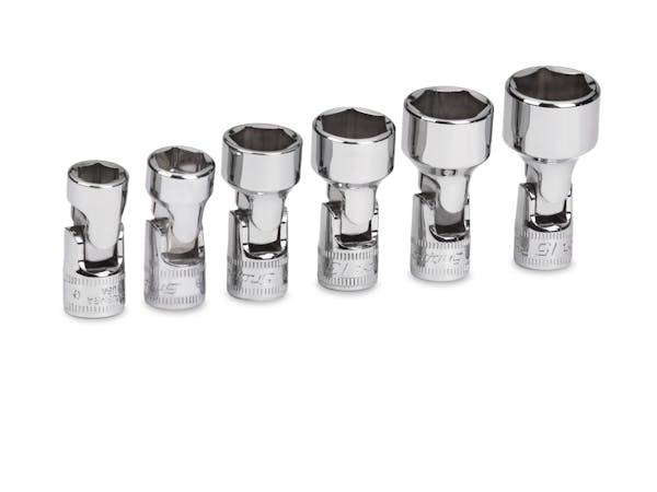 6 pc 1/4" Drive 6-Point Metric Flank Drive® Shallow Universal Socket Set (8, 10, 12-15 mm)