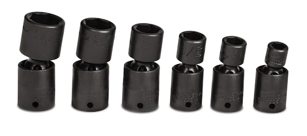 6 pc 1/4" Drive 6-Point SAE Flank Drive® Shallow Impact Swivel Socket Set
