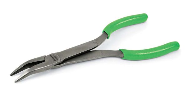 9" Talon Grip™ Stork Bent Needle Nose Pliers (Green)