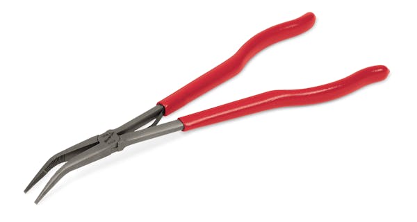 15" Long-Neck 35° Bent Needle Nose Pliers (Red)
