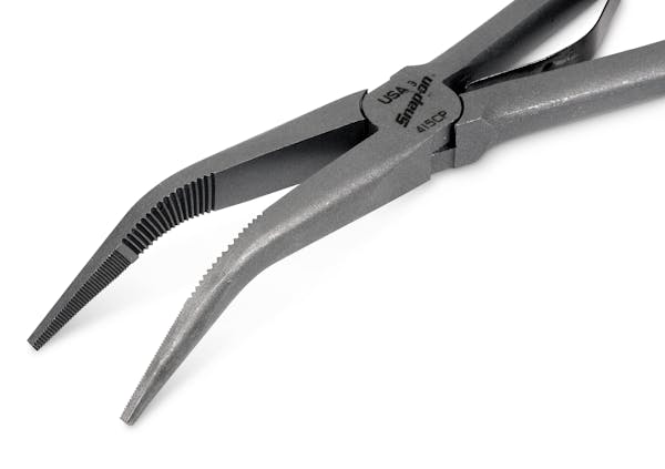 15" Long-Neck 35° Bent Needle Nose Pliers (Red)