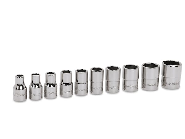 10 pc 1/4" Drive 6-Point SAE Flank Drive® Shallow Socket Set (3/16–9/16") 3 10 pc 1/4" Drive 6-Point SAE Flank Drive® Shallow Socket Set (3/16–9/16")