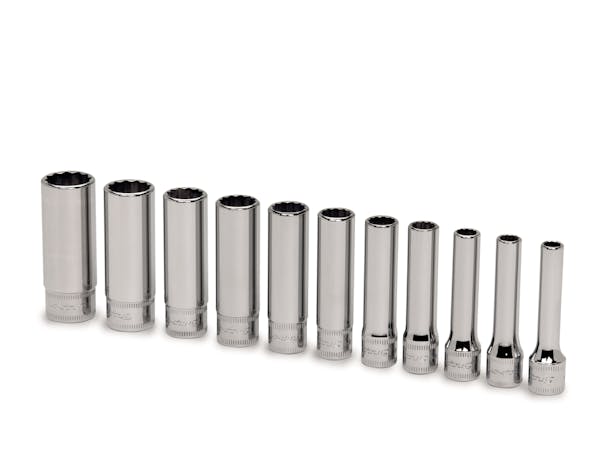 11 pc 1/4" Drive 12-Point Metric Flank Drive® Deep Socket Set (5–14 mm)