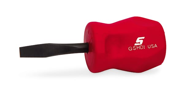 3-3/4" Flat Tip Instinct® Hard Grip Screwdriver (Red)