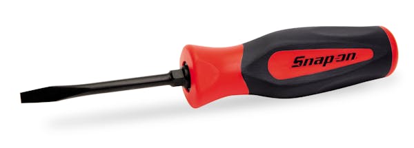 7" Flat Tip Instinct® Hard Grip Screwdriver (Red)