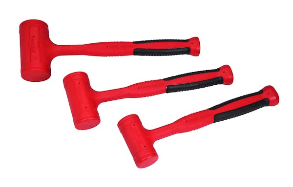 3 pc Soft Grip Dead Blow Hammer Set (Red)