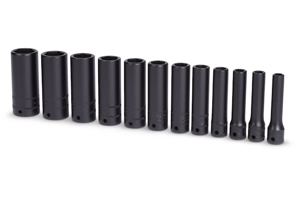 12 pc 1/4" Drive 6-Point Metric Flank Drive® Deep Impact Socket Set (5-15 mm)