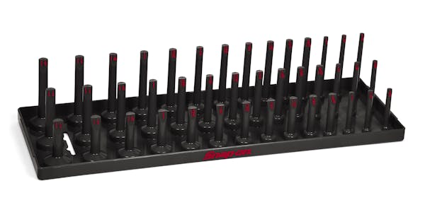 1/2" SAE 3-Row Post-Style Socket Tray (Black)