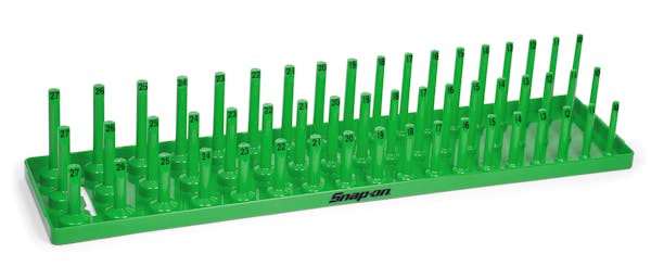 1/2" Metric 3-Row Post-Style Socket Tray (Extreme Green)