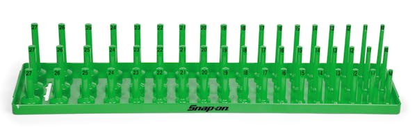 1/2" Metric 3-Row Post-Style Socket Tray (Extreme Green)