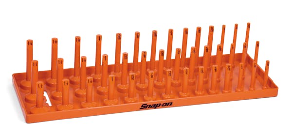 1/2" SAE 3-Row Post-Style Socket Tray (Orange)
