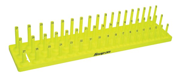 1/2" Metric 3-Row Post-Style Socket Tray (Hi-Viz)