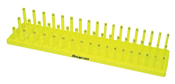 1/2" Metric 3-Row Post-Style Socket Tray (Hi-Viz)
