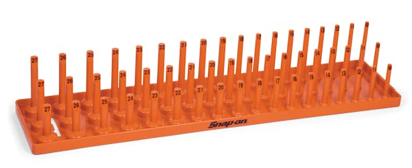 1/2" Metric 3-Row Post-Style Socket Tray (Orange)