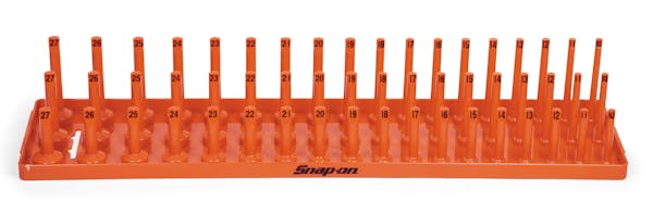 1/2" Metric 3-Row Post-Style Socket Tray (Orange)