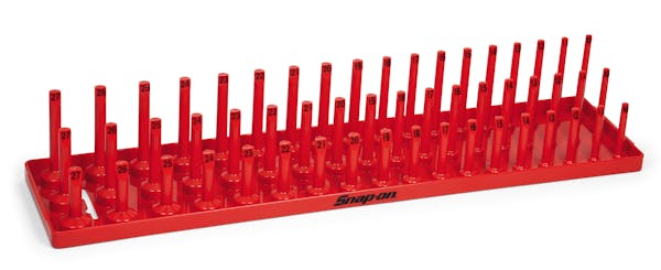 1/2" Metric 3-Row Post-Style Socket Tray (Red)