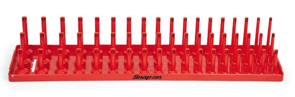1/2" Metric 3-Row Post-Style Socket Tray (Red)