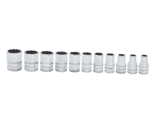 11 pc 1/4" Drive Metric 12-Point Flank Drive® Shallow Socket Set (5-14 mm)