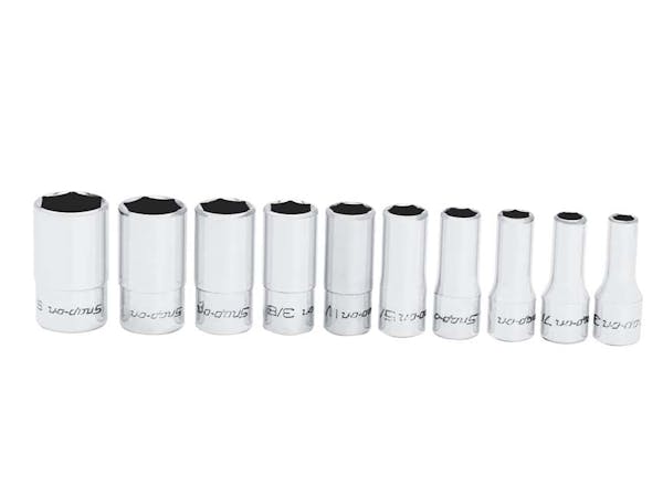 10 pc 1/4" Drive 6-Point SAE Flank Drive® Semi-Deep Socket Set (3/16–9/16")