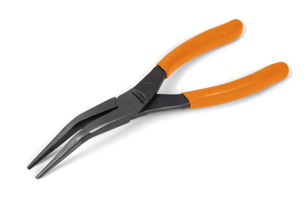 8" Talon Grip™ 35° Bent Needle Nose Pliers (Orange)