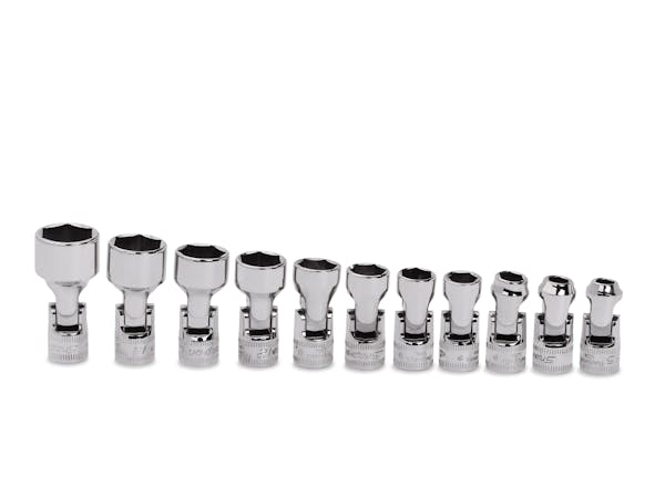 11 pc 1/4" Drive 6-Point Metric Flank Drive® Shallow Universal Socket Set (5.5-15 mm)