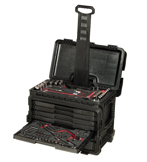 All-Weather Open Top Mobile Tool Chest 6 Drawer (Black) *Tools and foam not included*