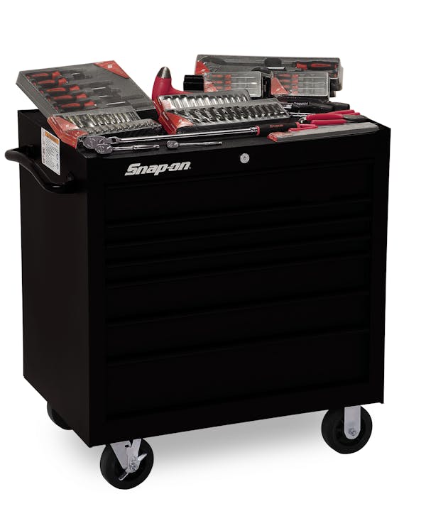 36" Seven-Drawer Single Bank Classic Series Roll Cab (Flat Black with Black Trim and Blackout Details)