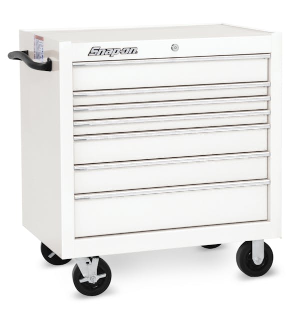 36" Seven-Drawer Single Bank Classic Series Roll Cab (White)