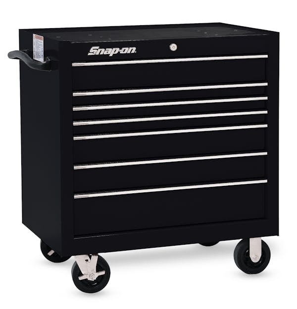 36" Seven-Drawer Single Bank Classic Series Roll Cab (Gloss Black)