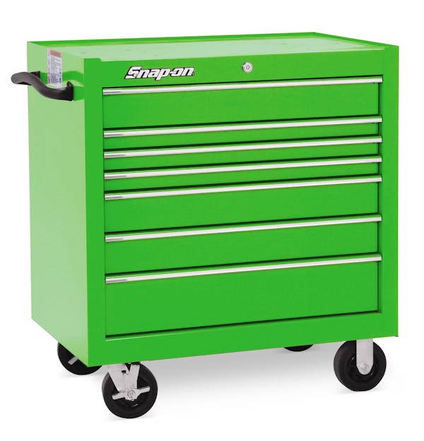 36" Seven-Drawer Single Bank Classic Series Roll Cab (Extreme Green)