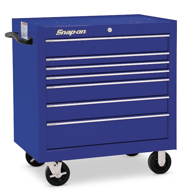 36" Seven-Drawer Single Bank Classic Series Roll Cab (Royal Blue)
