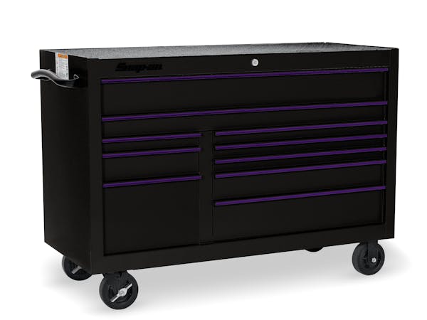 55" 10-Drawer Double-Bank Classic Series Roll Cab (Black w/Purple Trim)