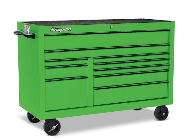 55" 10-Drawer Double-Bank Classic Series Roll Cab (Extreme Green w/Black Trim)