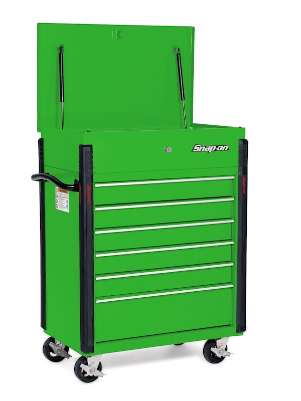 32" Six-Drawer Compact Roll Cart (Extreme Green)