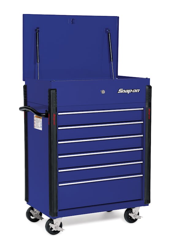 32" Six-Drawer Compact Roll Cart (Royal Blue)