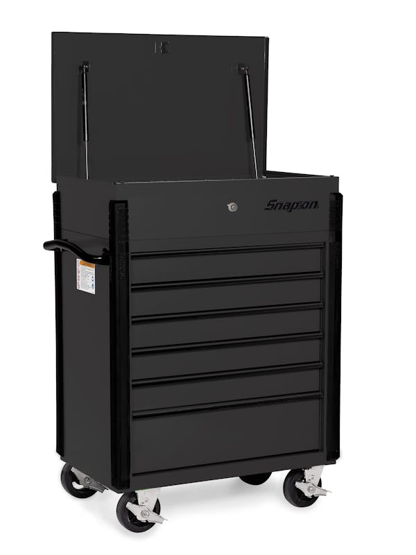 32" Six-Drawer Compact Roll Cart (Storm Gray w/Black Trim)