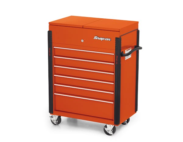 32" Six-Drawer Compact Split Lid Cart (Electric Orange)