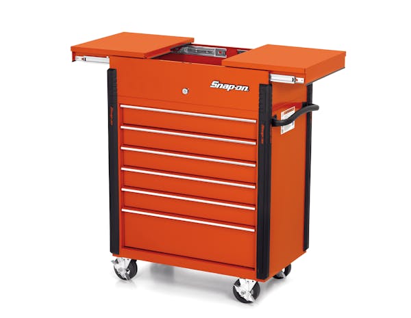 32" Six-Drawer Compact Split Lid Cart (Electric Orange)