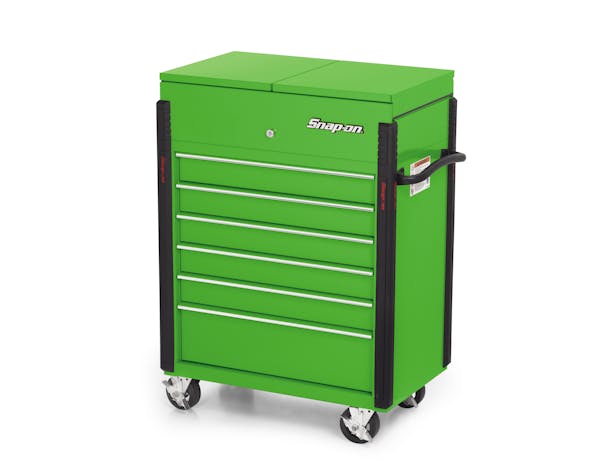 32" Six-Drawer Compact Split Lid Cart (Extreme Green)