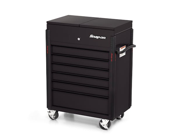32" Six-Drawer Compact Split Lid Cart (Flat Black w/Black Trim)