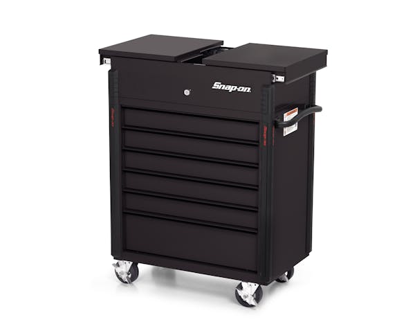 32" Six-Drawer Compact Split Lid Cart (Flat Black w/Black Trim)