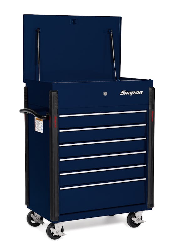 32" Six-Drawer Compact Roll Cart (Midnight Blue)