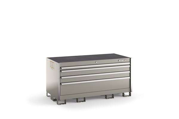 Four-Drawer Double-Wide Desk (Arctic Silver w/Brushed Trim)